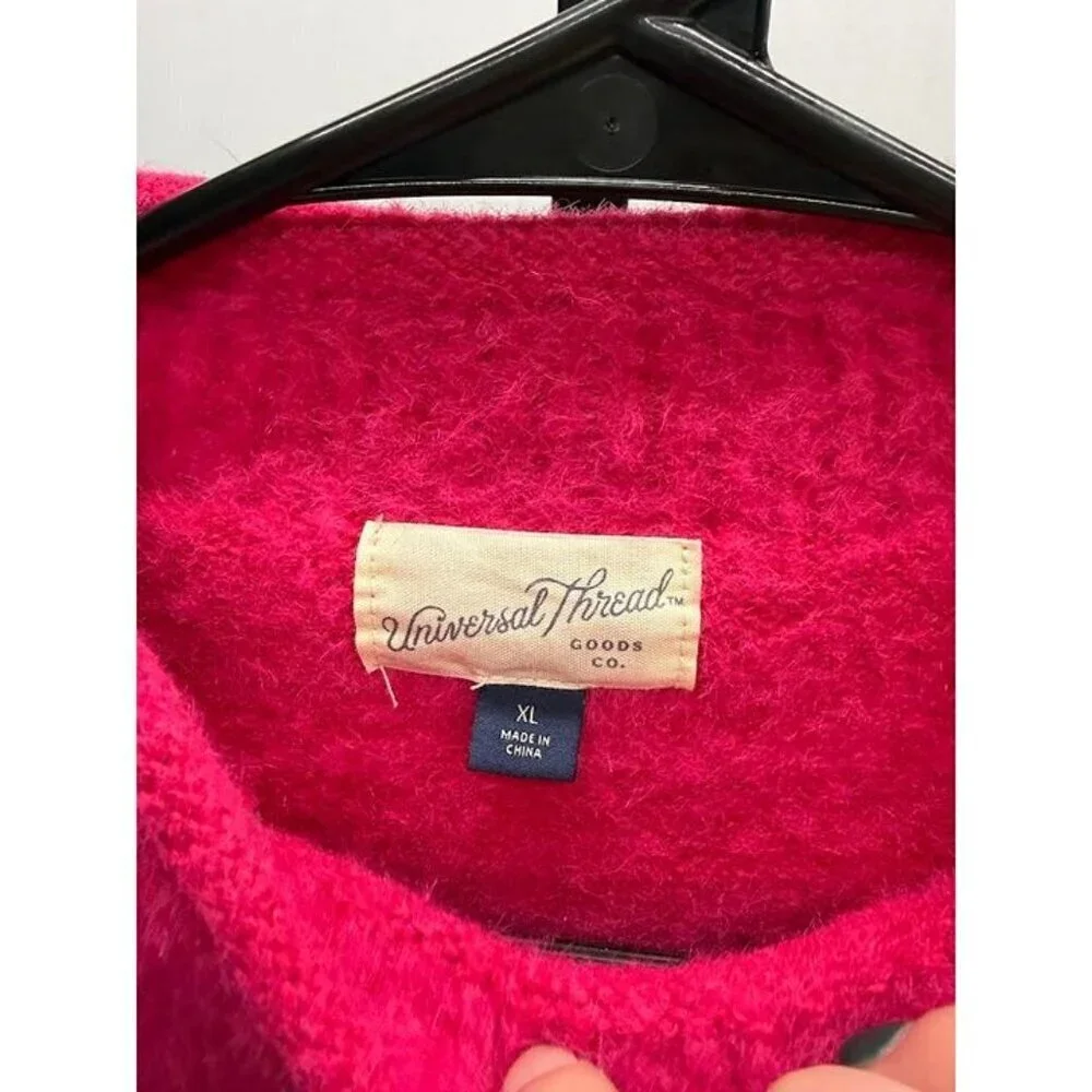 Universal Thread Pink Fuzzy Mock Neck Sweater